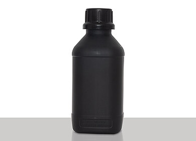 Kunststoff Gefahrgutflasche: 1,0 Liter, Farbe: schwarz