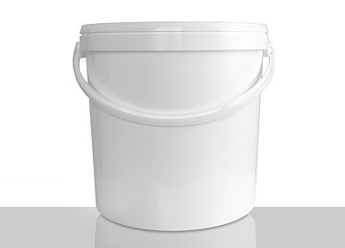 Plastic round bucket: 19,5 liter, colour: white