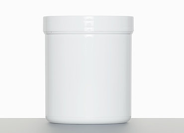 Kunststoff Schraubdeckeldose: 225 Milliliter, Farbe: weiß