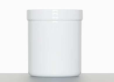 Kunststoff Schraubdeckeldose: 225 Milliliter, Farbe: weiß