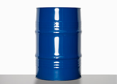 Stahlblech Garagenfass: 60,0 Liter, Farbe: blau RAL 5010
