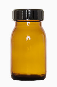 Wide neck bottle: 150 milliliter, colour: brown