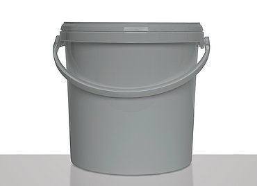 Plastic round bucket ECO: 10,8 liter, colour: grey
