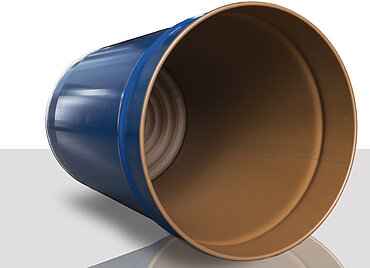 Sheet steel open head drum with inner lacquer: 120,0 liter, colour: blue RAL 5010 Sheet steel open head drum with inner lacquer: 120,0 liter, colour: blue RAL 5010