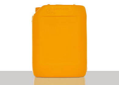 Plastic canister: 5,0 liter, colour: orange