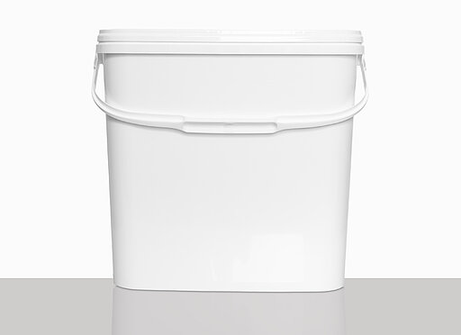 Kunststoff Rechteckeimer: 11,0 Liter, Farbe: weiß