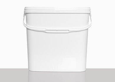 Plastic rectangular bucket: 11,0 liter, colour: white