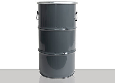 Stahlblech Hobbock zyl.: 30,0 Liter, Farbe: grau RAL 7012