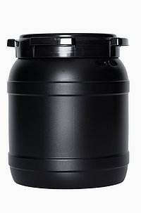 UV resistant wide neck drum: 15,0 liter, colour: black