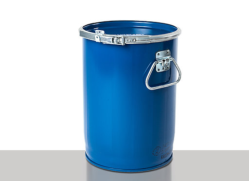 Stahlblech Bergungsfass: 12,0 Liter, Farbe: blau RAL 5010