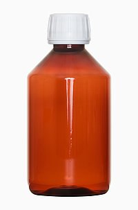 PET bottle cylindrical: 250 milliliter, colour: brown transparent
