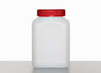 Kunststoff Vierkantflasche: 500 Milliliter, Farbe: natur