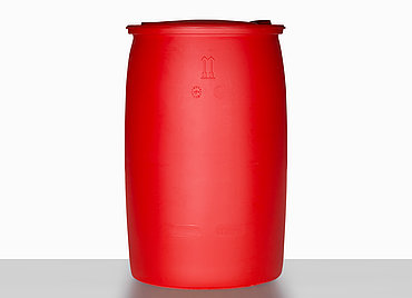 Plastic tight head drum: 220,0 liter, colour: red