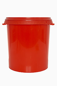 Plastic hobbock: 30,0 liter, colour: red