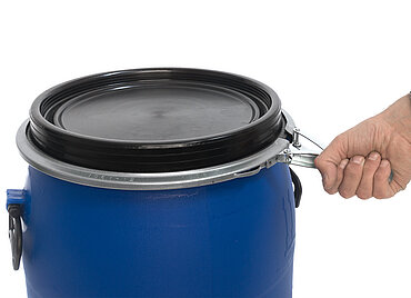 Kunststoff Deckelfass: 60,0 Liter, Farbe: blau