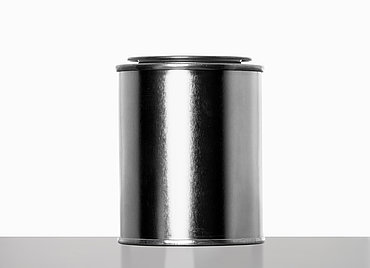 Weißblechdose: 125 Milliliter, Farbe: blank