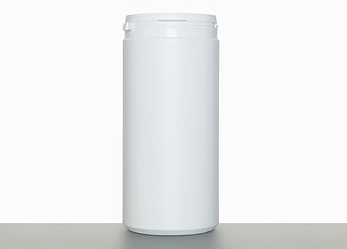 Special can with tamper proof seal: 1,5 liter, colour: white