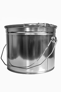 Tinplate bucket: 6,0 liter, colour: blank
