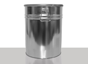 Weißblech Hobbock innen foliert: 30,0 Liter, Farbe: blank