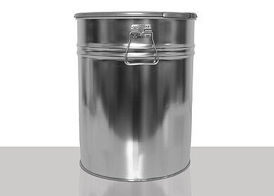 Weißblech Hobbock innen foliert: 30,0 Liter, Farbe: blank
