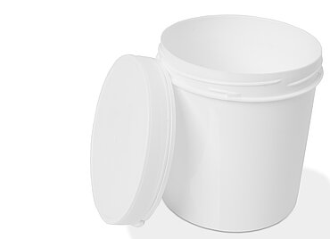 Screw lid can: 1,0 liter, colour: white