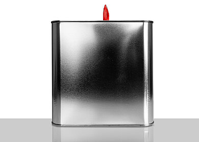 Tinplate canister: 2,5 liter, colour: blank