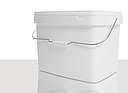 Square bucket: 20,0 liter, colour: white