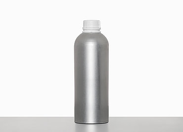 Aluminiumflasche Rundschulter plombierbar: 1,3 Liter, Farbe: silbermatt gebeizt