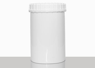 Kunststoff Schraubdeckeldose: 1,0 Liter, Farbe: weiß