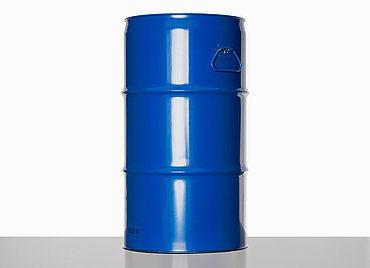 Flat tight head drum: 60,0 liter, colour: blue RAL 5010