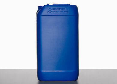 Plastic canister: 15,0 liter, colour: blue
