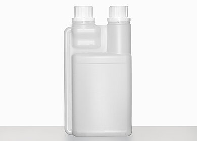 Dosage Bottle 2-Neck/25: 500 milliliter, colour: natural