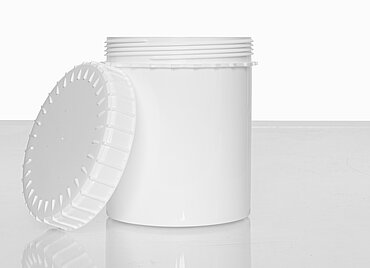 Kunststoff Schraubdeckeldose: 750 Milliliter, Farbe: weiß