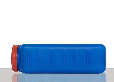 Kunststoff Vierkantflasche: 2,5 Liter, Farbe: blau