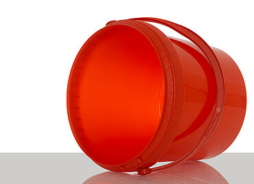 Kunststoff Rundeimer: 2,5 Liter, Farbe: rot Kunststoff Rundeimer: 2,5 Liter, Farbe: rot