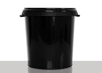 Plastic hobbock: 30,0 liter, colour: black
