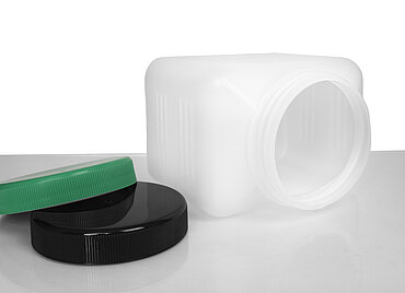 Kunststoff Vierkantflasche: 1,0 Liter, Farbe: natur Kunststoff Vierkantflasche: 1,0 Liter, Farbe: natur