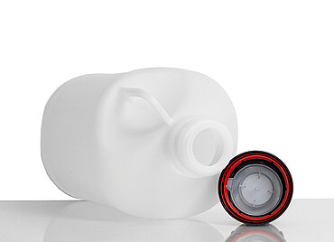 Plastic hazardous goods bottle: 2,5 liter, colour: natural