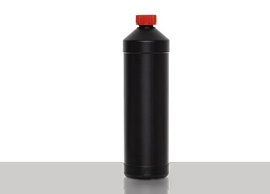 Kunststoff Rundflasche FRZG 1000/28 UN: 1,0 Liter, Farbe: schwarz