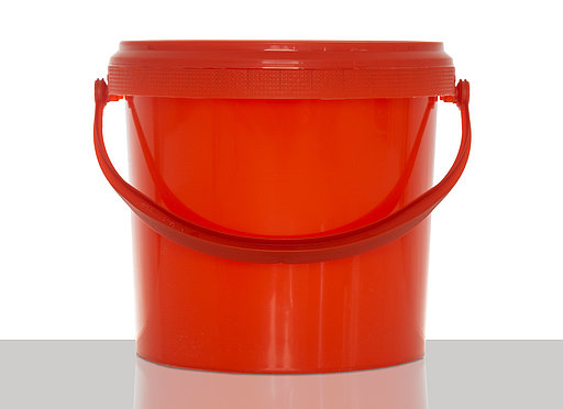Kunststoff Rundeimer: 2,5 Liter, Farbe: rot