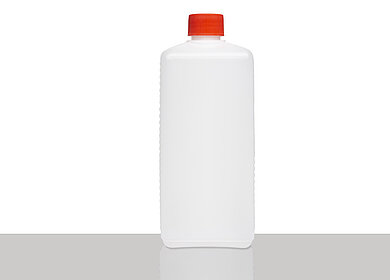 Kunststoff Vierkantflasche: 500 Milliliter, Farbe: natur