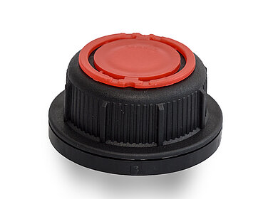 Schraubdeckel mit Balg aus HDPE ø 45,0 mm Mündung