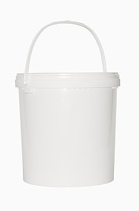 Plastic round bucket: 20,0 liter, colour: white