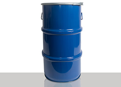 Stahlblech Hobbock zyl.: 60,0 Liter, Farbe: blau RAL 5010