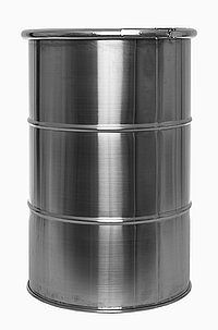 Stainless steel open head drum: 60,0 liter, colour: stainless steel matt