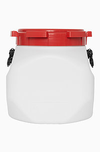 Square wide neck drum: 40,0 liter, colour: white
