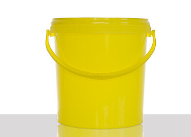 Plastic round bucket: 10,0 liter, colour: yellow