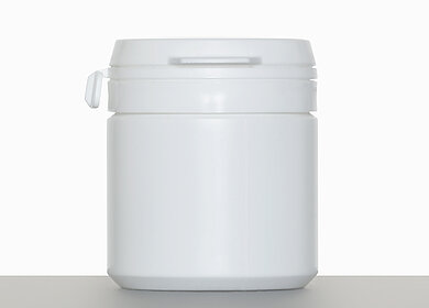 Special can with tamper proof seal: 50 milliliter, colour: white