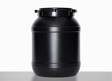 UV resistant wide neck drum: 26,0 liter, colour: black