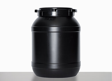 UV resistant wide neck drum: 26,0 liter, colour: black